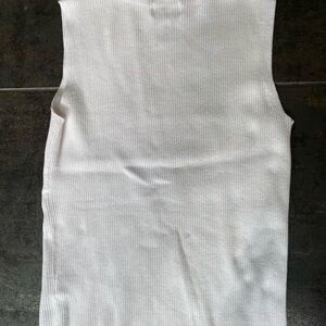 White Cotton Ribbed women’s Top